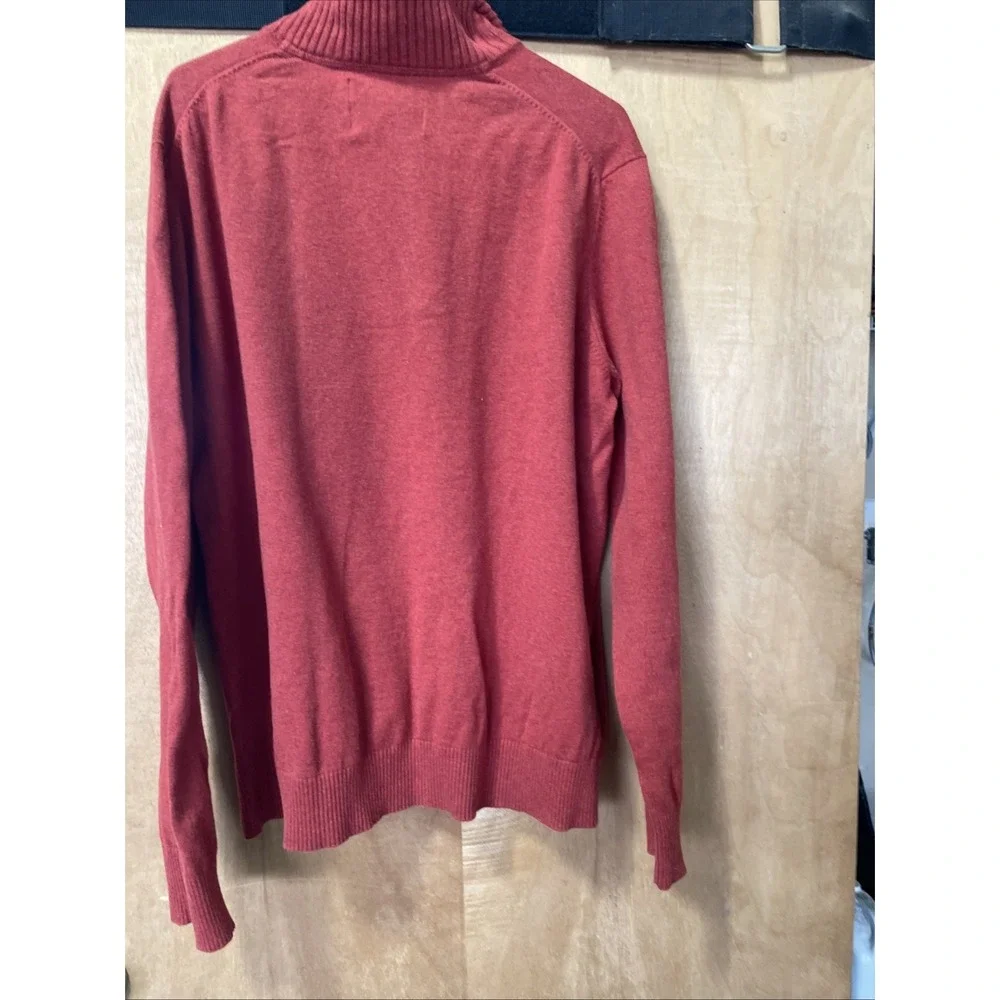 Eddie Bauer Men's XL Tall Quarter‎ Zip Sweater Red, Long Sleeve, Pullover
